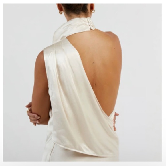 NEW! Dissh- Aisle Pearl Backless Midi Dress Size 8 Sleeveless Turtleneck - Picture 5 of 10